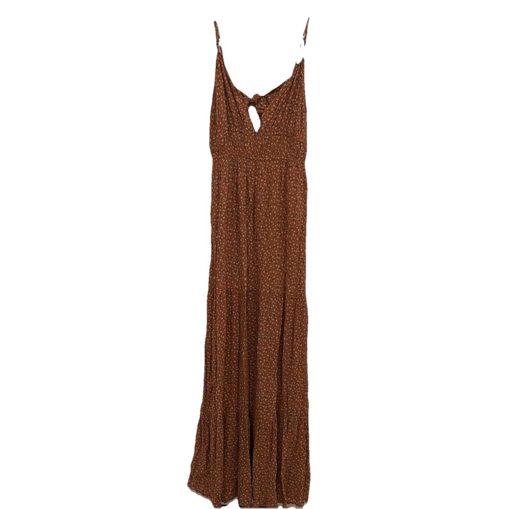 SO Womens Dress Large Maxi Summer Brown Goods for Life Spagetti Straps Tiered